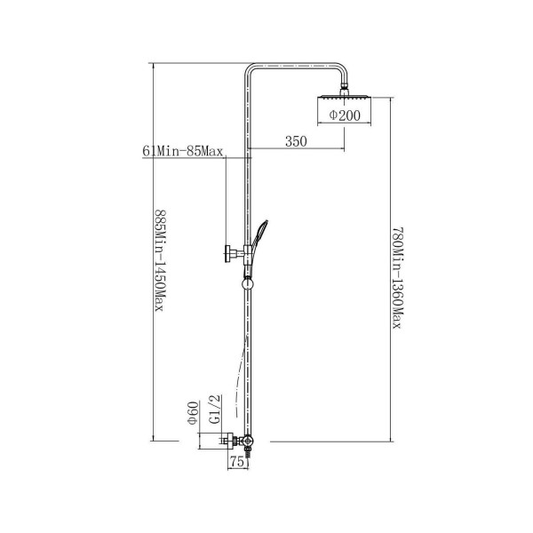 Душевая система с термостатом FASHUN A52427, сатин. Фото 2