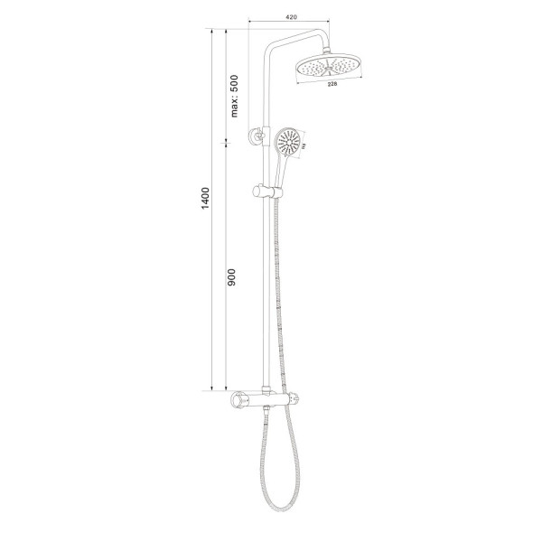 Душевая система с термостатом Olive s TERMO 34291TM, хром. Фото 2