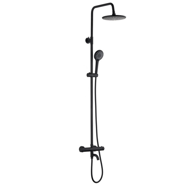 Душевая система с термостатом Olive s TERMO 34511TMB, черный. Фото 1