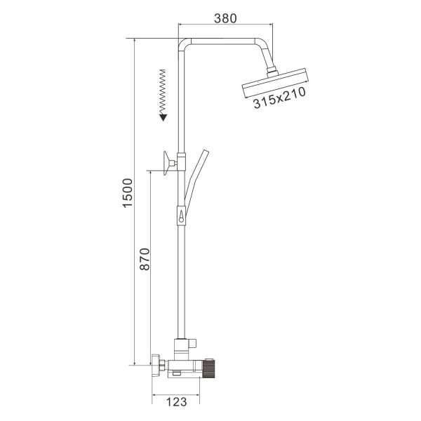 Душевая система с термостатом Rose R1896-6, хром. Фото 2