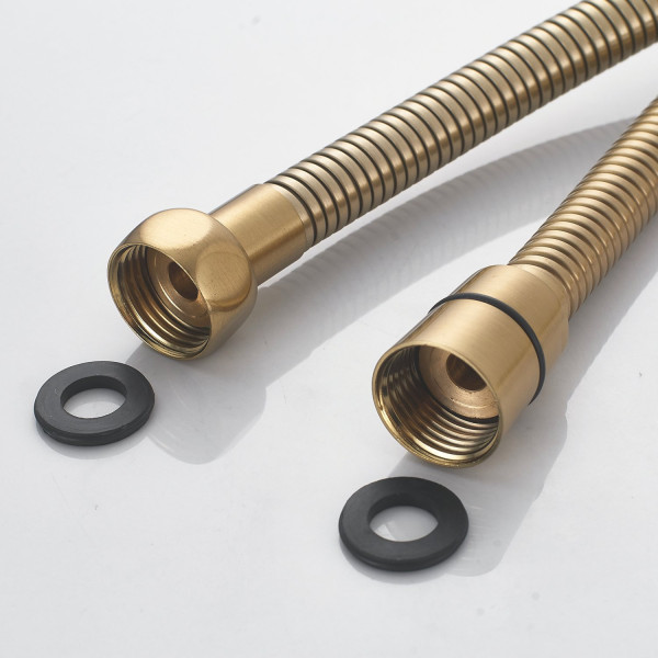 Душевая система с термостатом Rose R1896G, золотой сатин. Фото 5