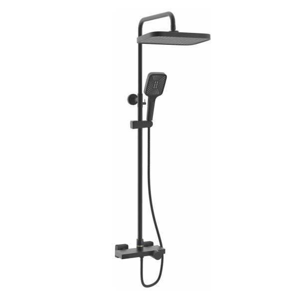Душевая система с термостатом Rose R1896H-6, черный. Фото 1