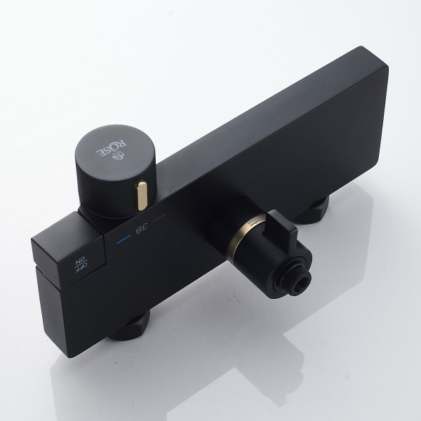 Душевая система с термостатом Rose R1896H-6, черный. Фото 4