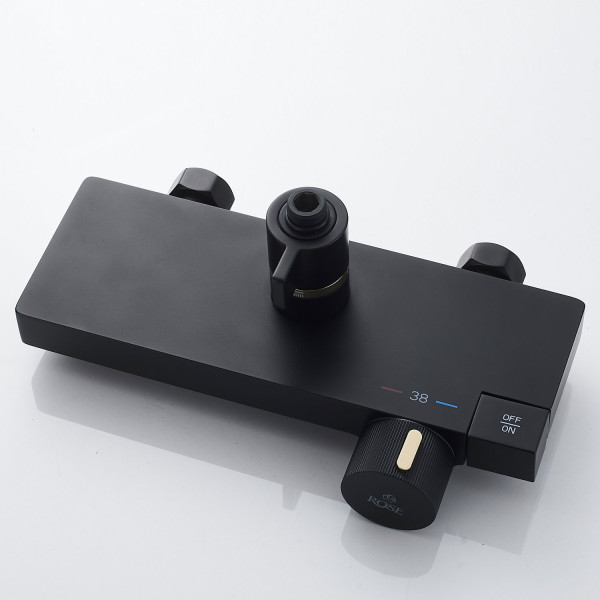 Душевая система с термостатом Rose R1896H-6, черный. Фото 6