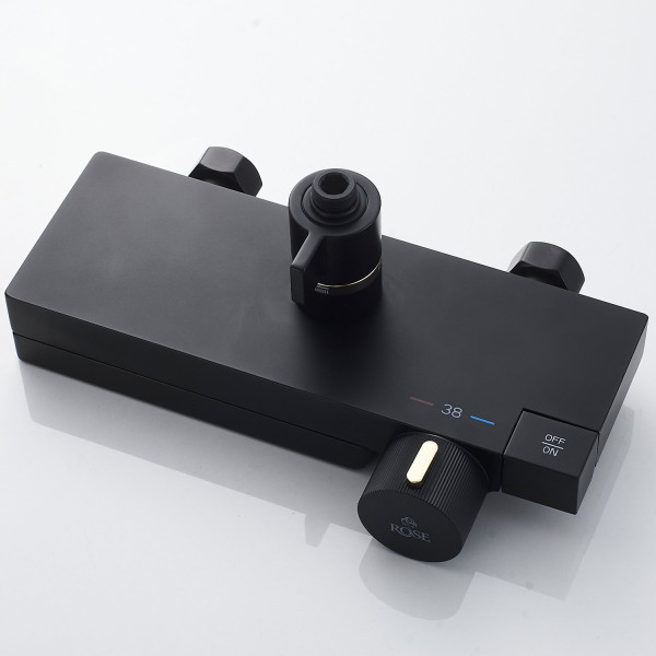 Душевая система с термостатом Rose R1896H, черный. Фото 5