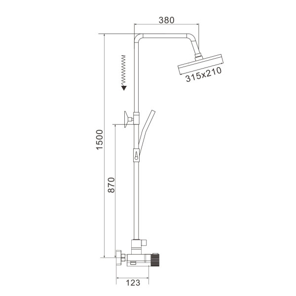 Душевая система с термостатом Rose R1896T-6, пепельный. Фото 2