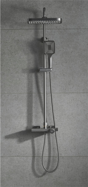 Душевая система с термостатом Rose R1896T-6, пепельный. Фото 3
