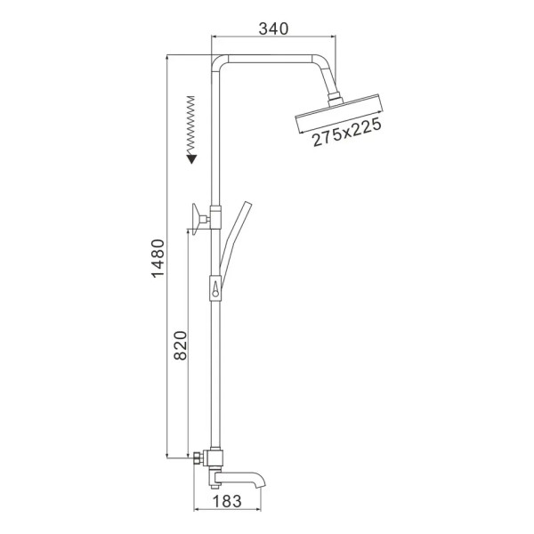 Душевая система с термостатом Rose R3536, хром. Фото 2