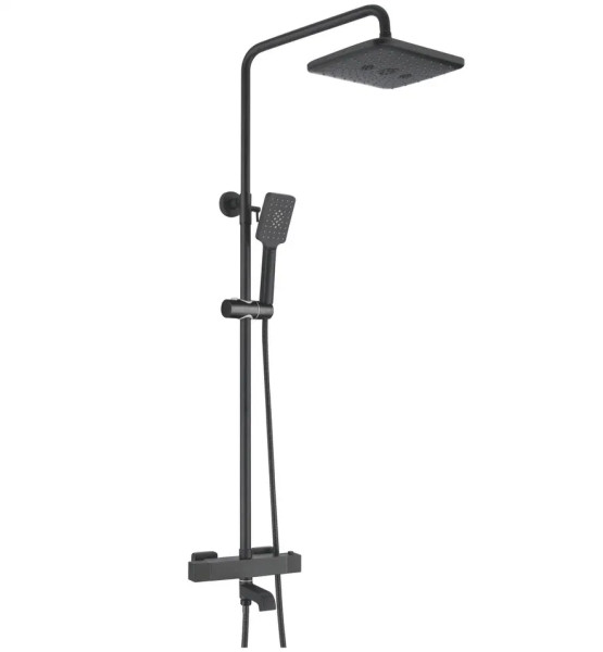 Душевая система с термостатом Rose R3536H, черный. Фото 1