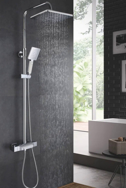 Душевая система с термостатом Rose R3736, хром. Фото 3