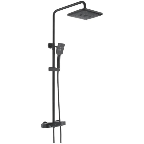 Душевая система с термостатом Rose R3736H, черный. Фото 1