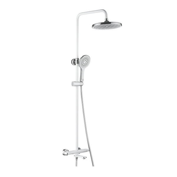 Душевая система с термостатом Rose R3996F, белый/хром. Фото 1