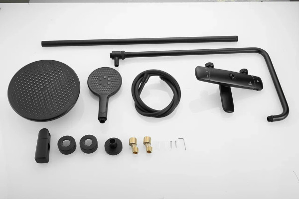 Душевая система с термостатом Rose R3996H, черный. Фото 8