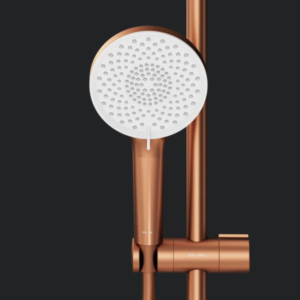 Душевая система с термостатом, розовое золото. Фото 5