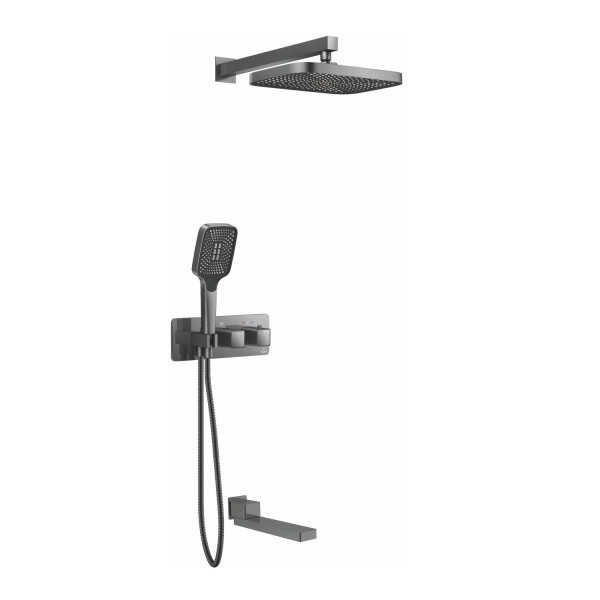 Душевая система с термостатом встраиваемая Rose R1095T, пепельный. Фото 1
