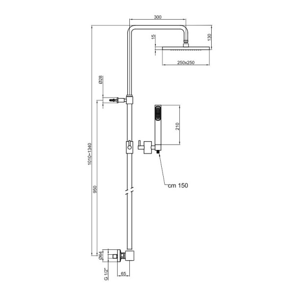 Душевая система с термостатом Webert Azeta New AA980507015PVC, хром. Фото 2