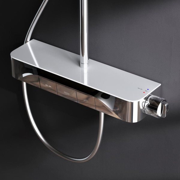 Душевая система с ванно-душевым смесителем-полкой и термостатом. Фото 3