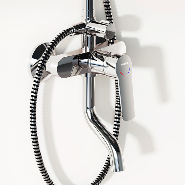 Душевая система с ванно-душевым смесителем. Фото 4