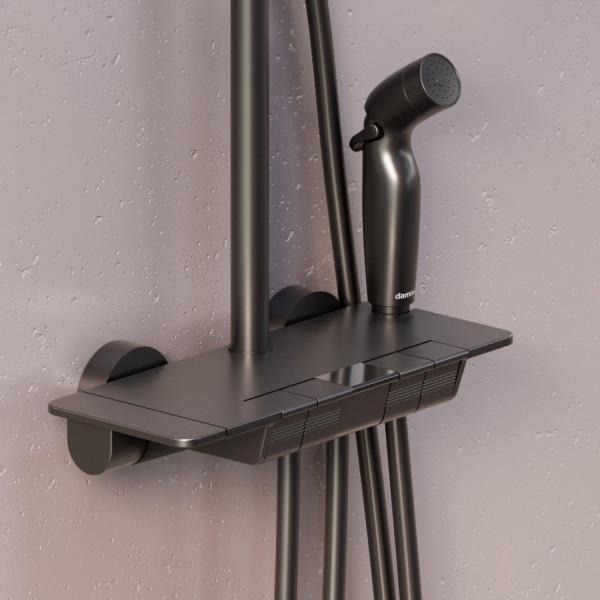 Душевая система с ванно-душевым термостатическим смесителем-полкой и гигиеническим душем. Фото 4