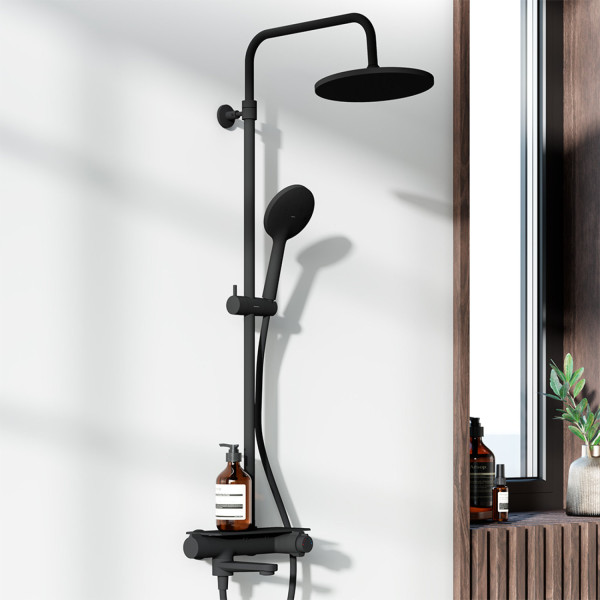 Душевая система с ванно-душевым термостатическим смесителем-полкой. Фото 6