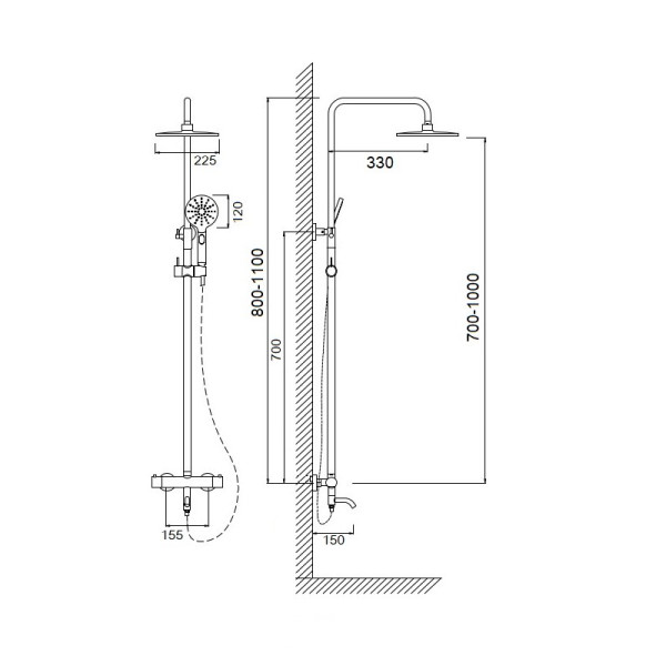 Душевая система Сантаком stOmega 7708, хром. Фото 2
