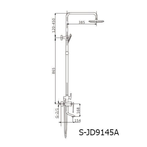 Душевая система Savol S-JD9145AH, черный. Фото 2