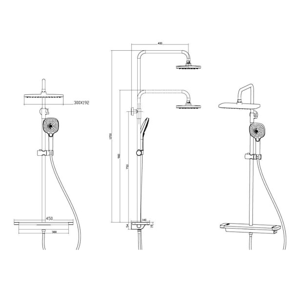 Душевая система Savol SK-H3145H, черный. Фото 2