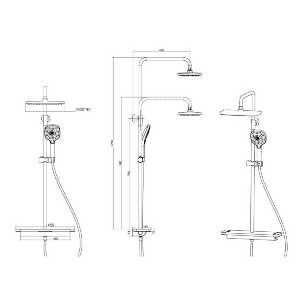 Душевая система Savol SK-H3145W, белый. Фото 2