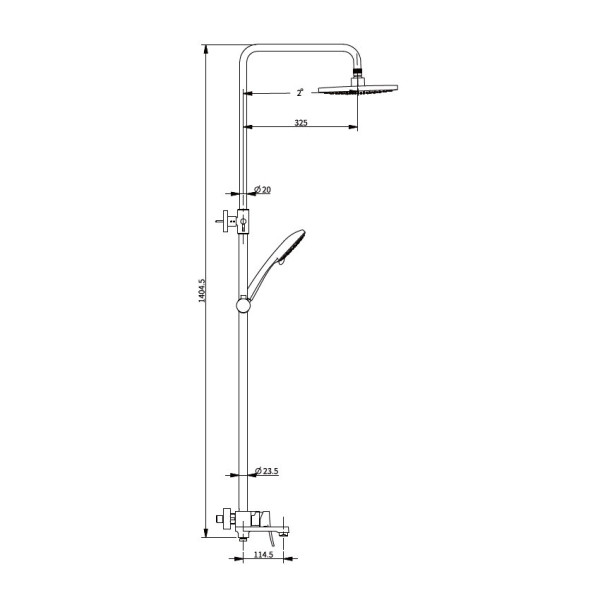 Душевая система Savol SK-H3401, хром. Фото 2