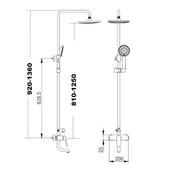 Душевая система Savol SK-H7401, хром. Фото 2
