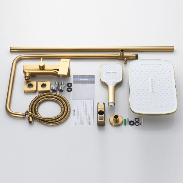 Душевая система Shevanik S4036G, золотой сатин. Фото 3