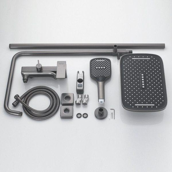Душевая система Shevanik S4036T, оружейная сталь. Фото 3