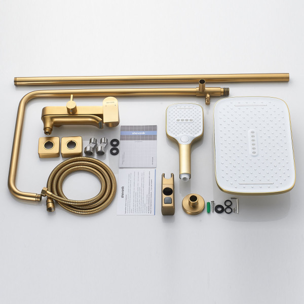 Душевая система Shevanik S4136G, золотой сатин. Фото 3