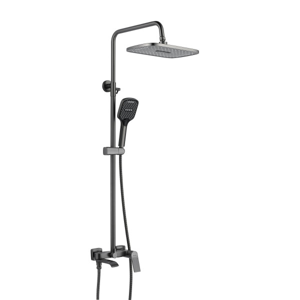 Душевая система Shevanik S4136T, оружейная сталь. Фото 1