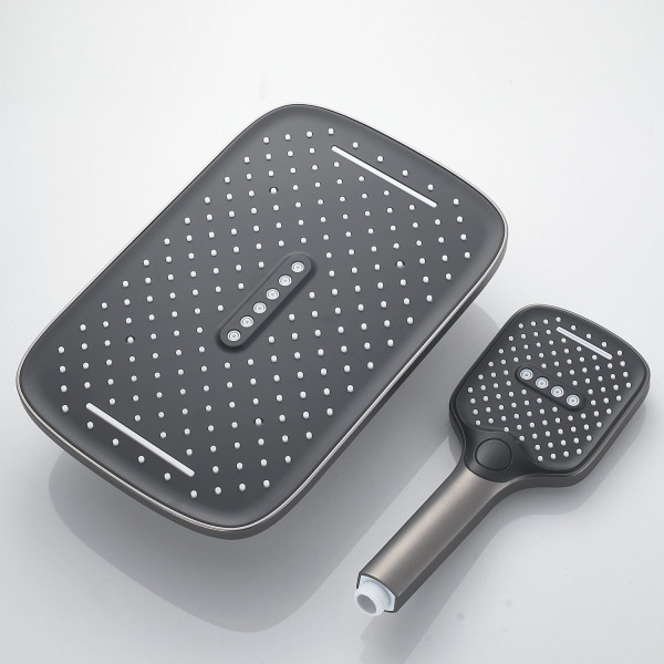 Душевая система Shevanik S4136T, оружейная сталь. Фото 5