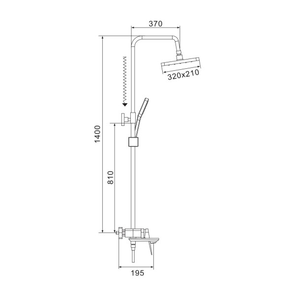 Душевая система Shevanik S4226, хром. Фото 2