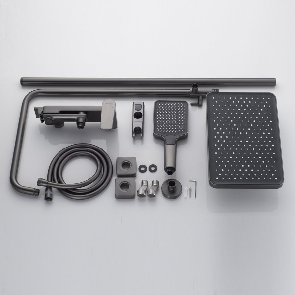 Душевая система Shevanik S4226T, оружейная сталь. Фото 3