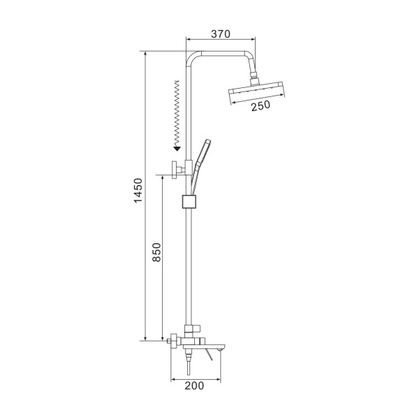 Душевая система Shevanik S4336, хром. Фото 2