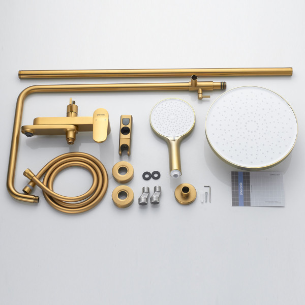 Душевая система Shevanik S4336G, золотой сатин. Фото 3