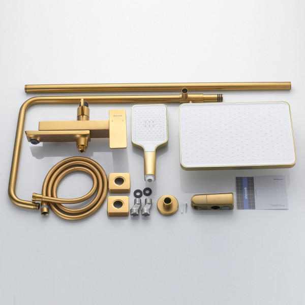 Душевая система Shevanik S4436G, золотой сатин. Фото 3
