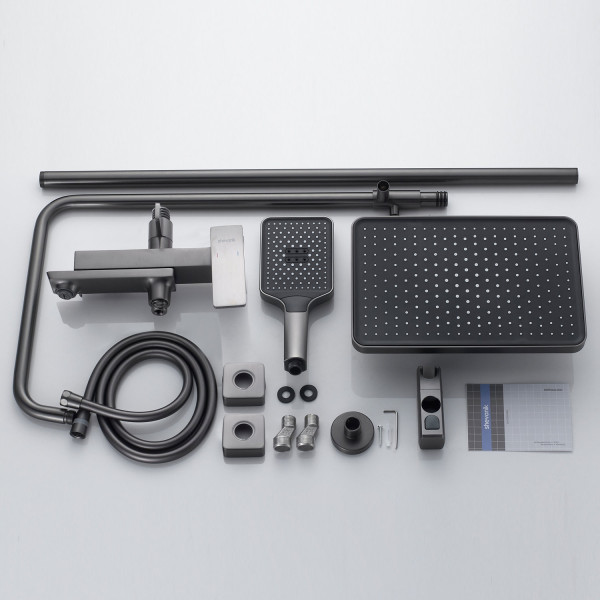 Душевая система Shevanik S4436T, оружейная сталь. Фото 3