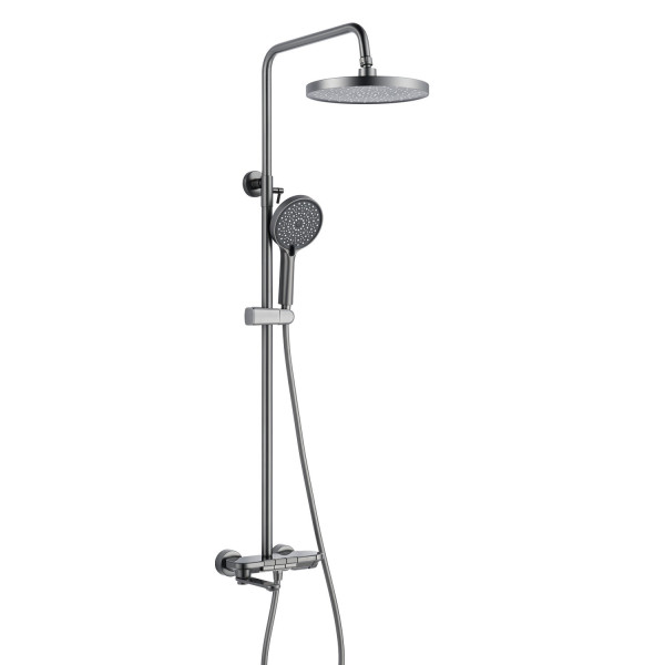 Душевая система Shevanik S4726T, оружейная сталь. Фото 1
