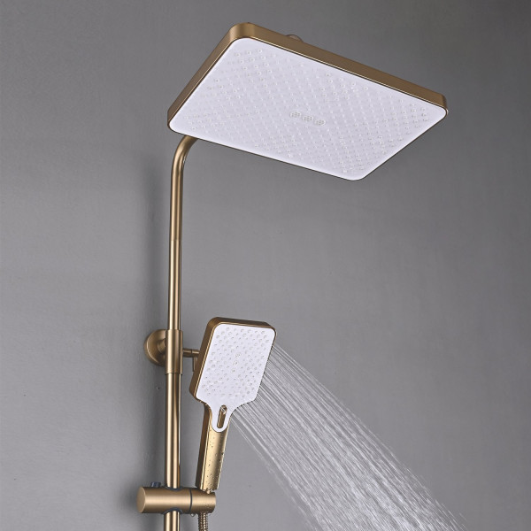 Душевая система Shevanik S6136G, золотой сатин. Фото 3