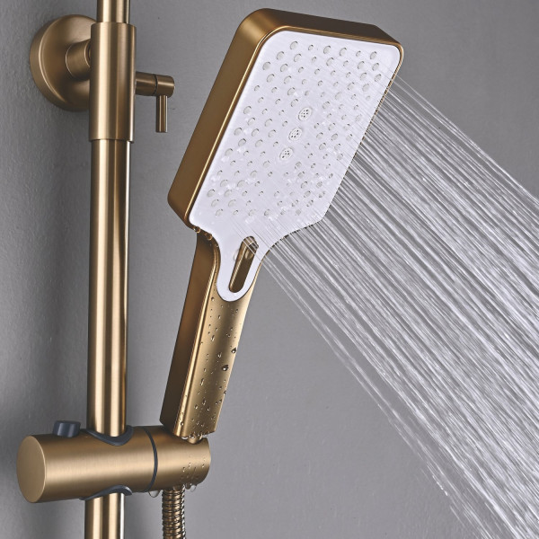Душевая система Shevanik S6136G, золотой сатин. Фото 4