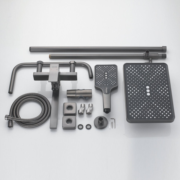 Душевая система Shevanik S6136T, оружейная сталь. Фото 3