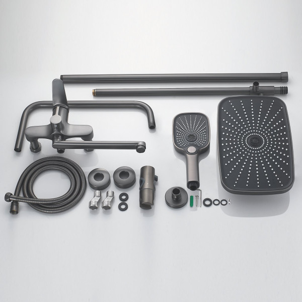 Душевая система Shevanik S6236T, оружейная сталь. Фото 4
