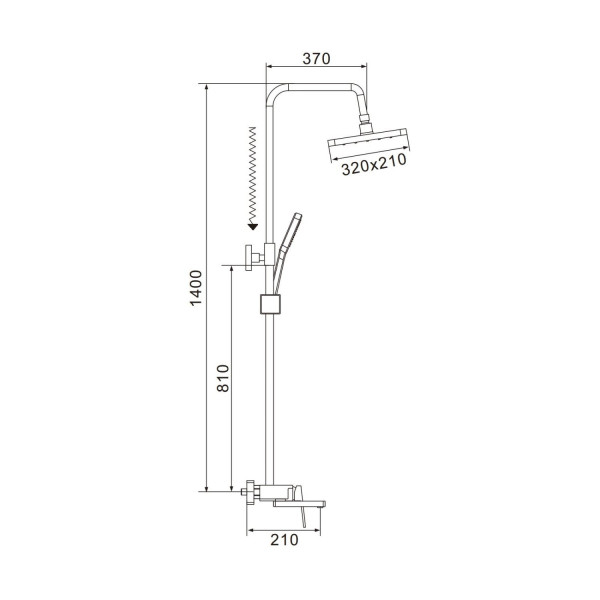 Душевая система Shevanik S6826, хром. Фото 2