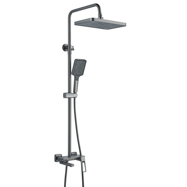 Душевая система Shevanik S6826T, оружейная сталь. Фото 1