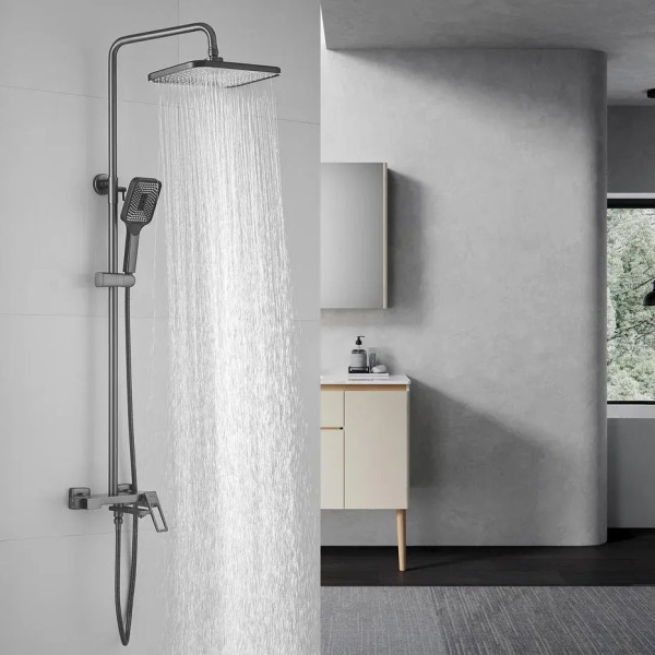 Душевая система Shevanik S6836T, оружейная сталь. Фото 3