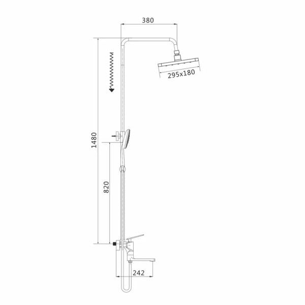 Душевая система Shevanik S8036F, белый/хром. Фото 2